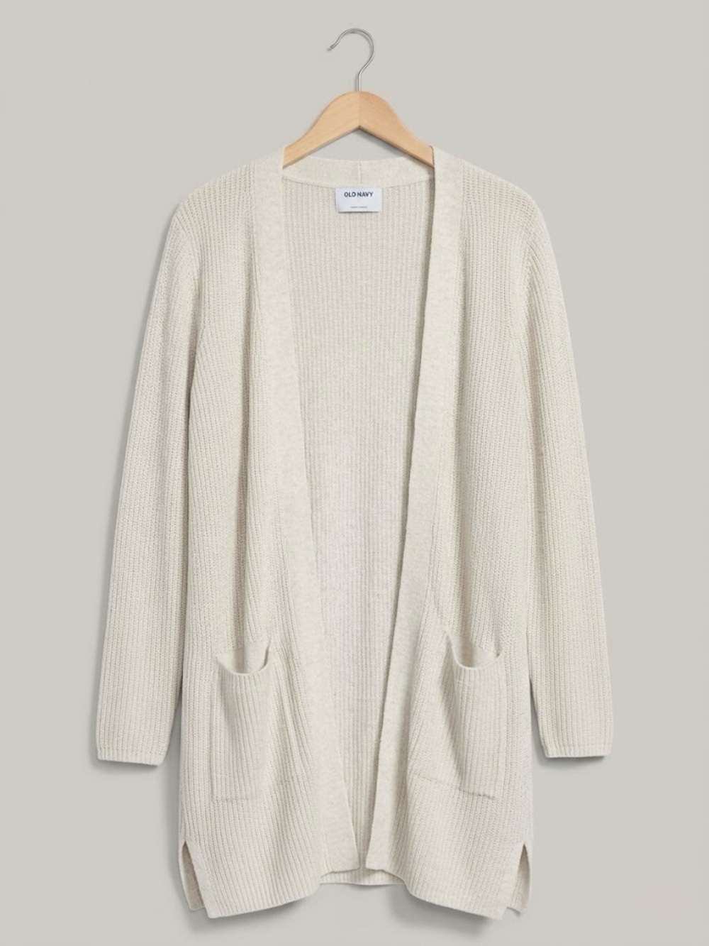 Old Navy Cream Open-Front Cozy Cardigan